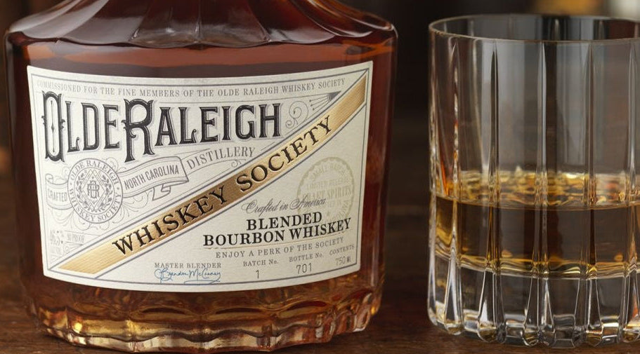 first small batch bourbon release bottle from olde raleigh