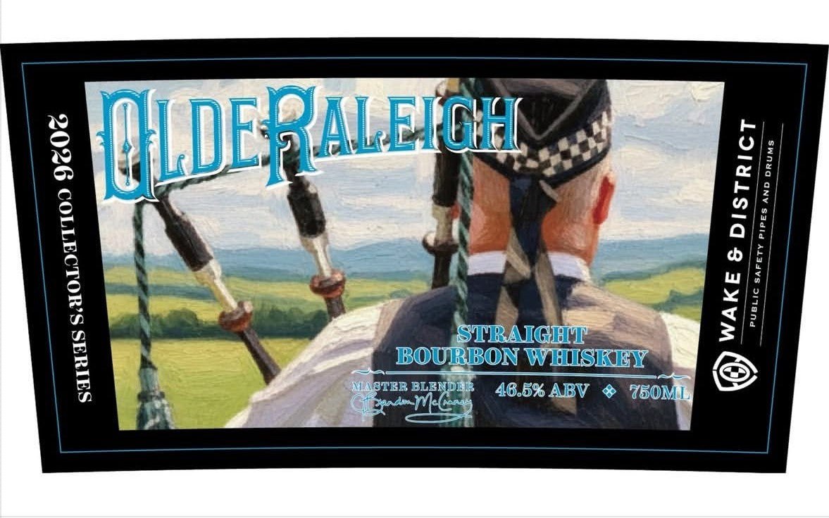 Olde Raleigh Distillery 2026 collector bottle label