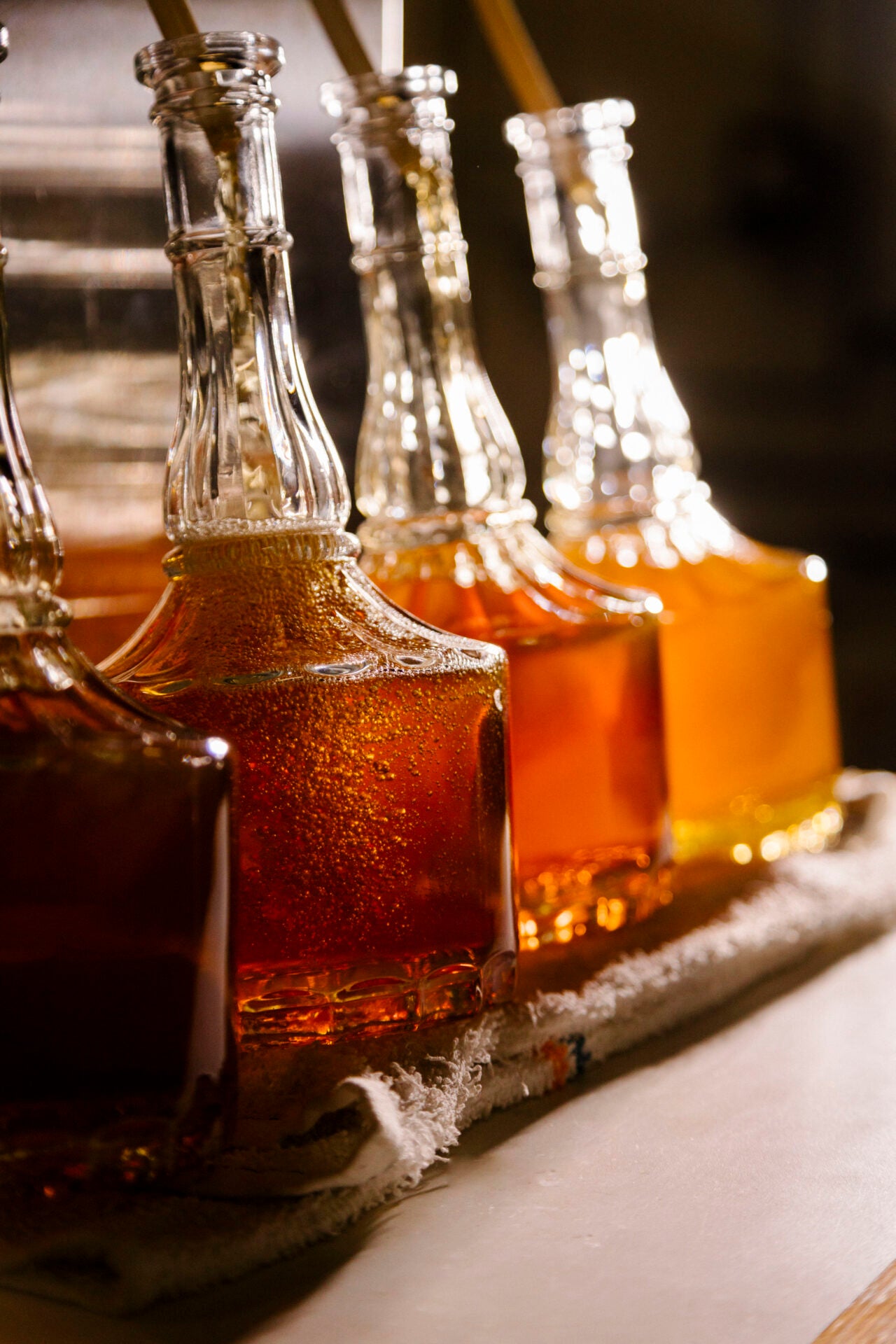 olde raleigh small batch bourbon filling in bottles
