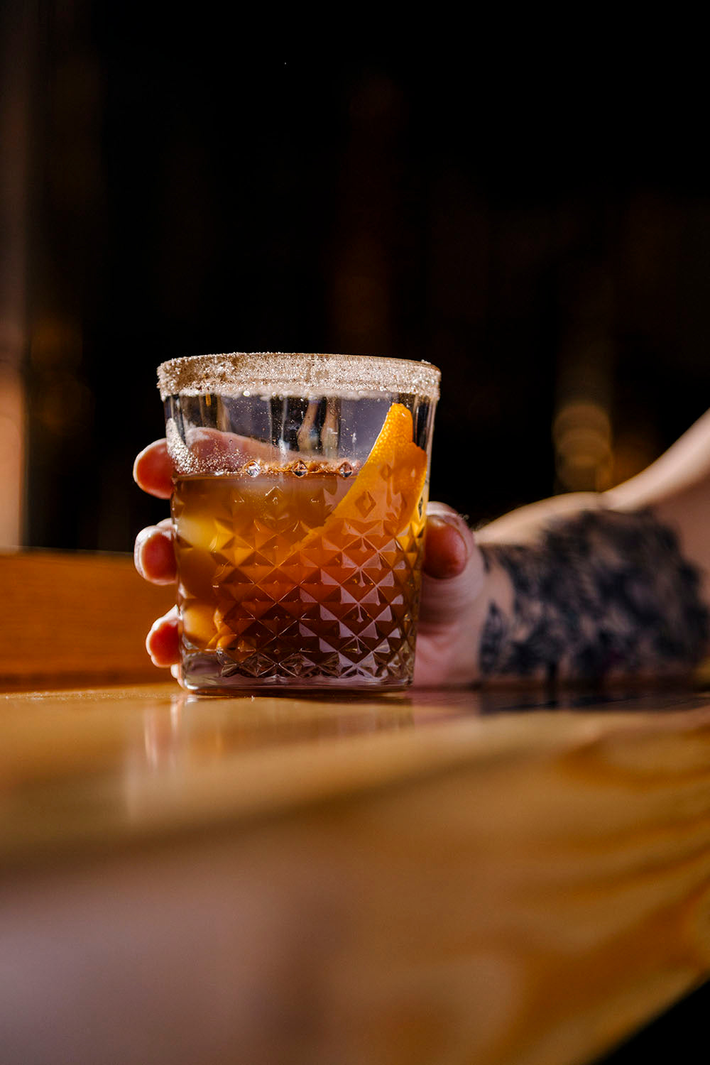 small batch whiskey in a glass