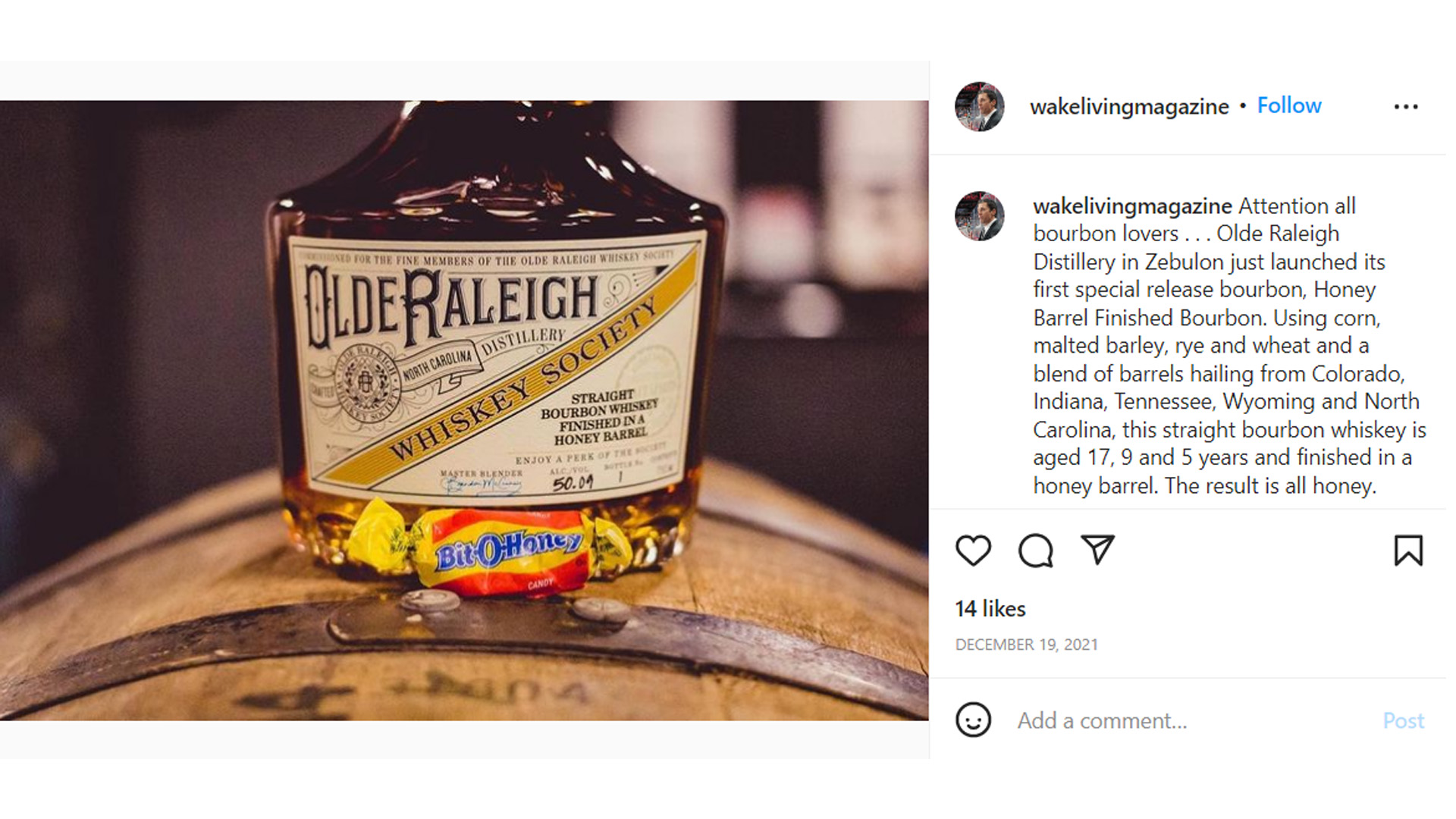 honey barrel finished bourbon feature instagram