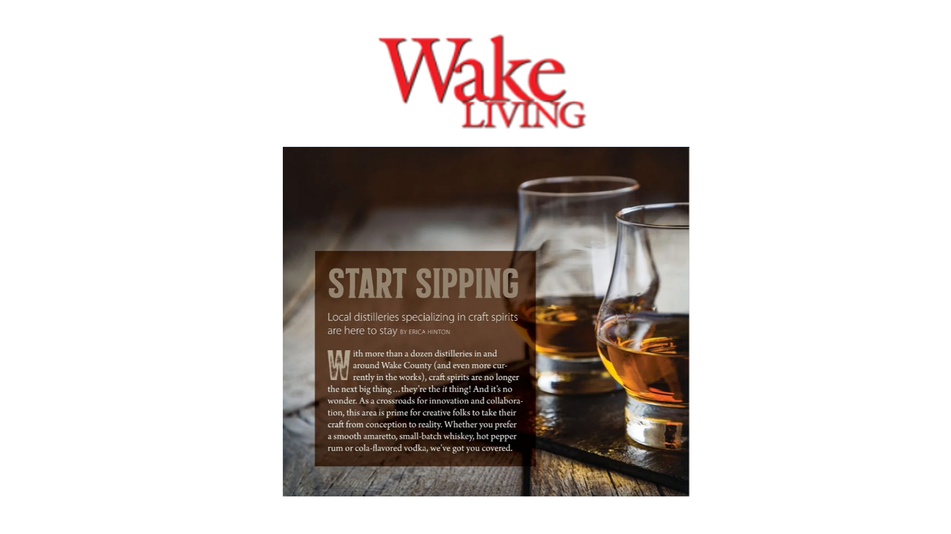 nc whiskey distilleries feature in wake living