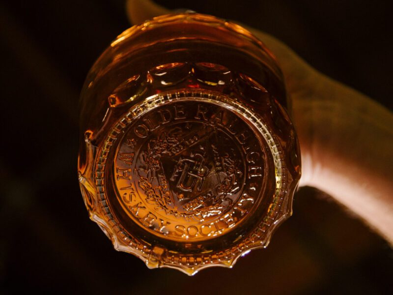 bottom of olde raleigh bourbon bottle